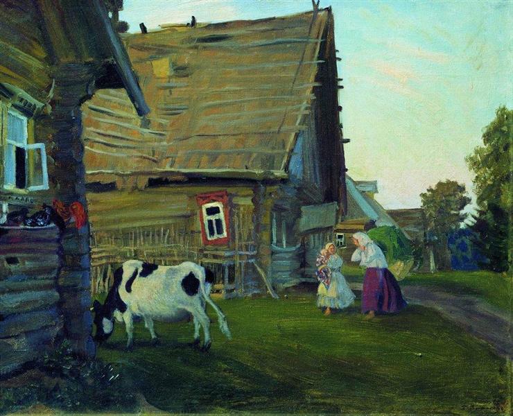 The hut. Kostroma Province, 1917 - Boris Michailowitsch Kustodijew