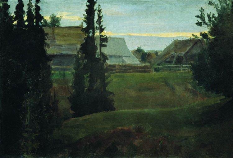 Village Maureeno, Kostroma, 1905 - Boris Michailowitsch Kustodijew