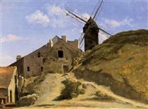 A Windmill at Montmartre - 柯洛