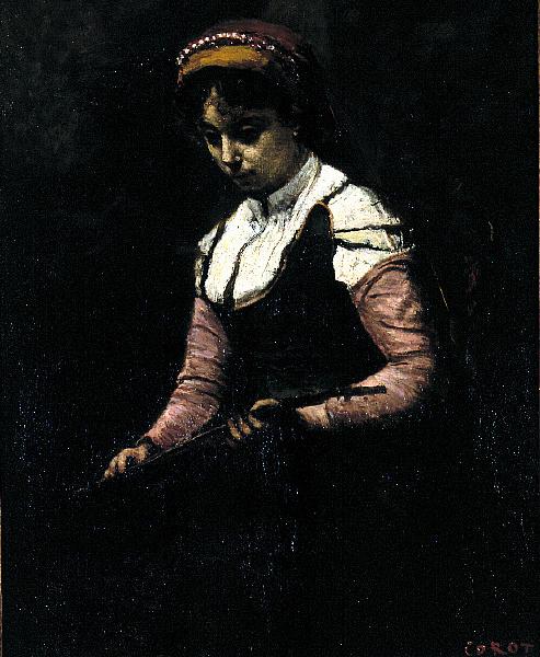 Girl with Mandolin, 1860 - 1865 - Каміль Коро
