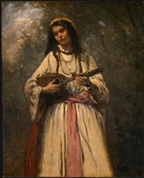 Gypsy Girl with Mandolin - Jean-Baptiste Camille Corot