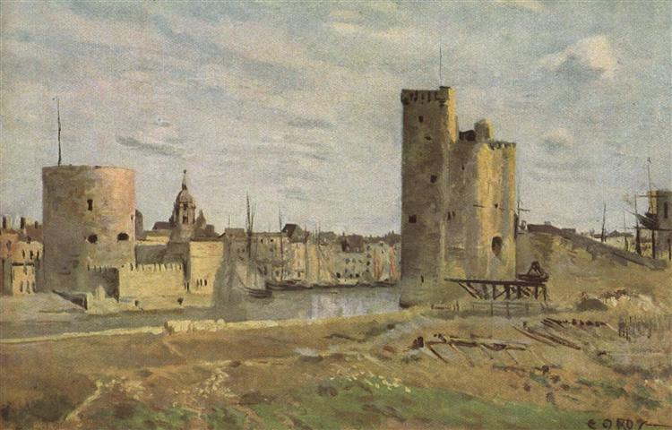La Rochelle, Harbor Entrance, 1851 - 柯洛