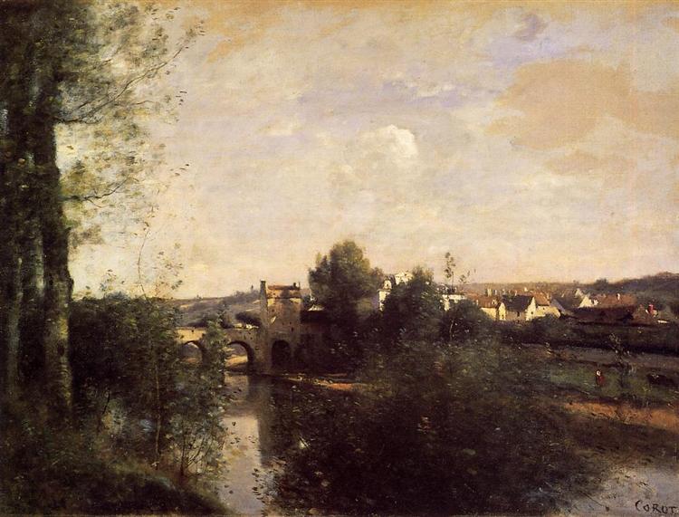 Old Bridge at Limay, on the Seine, c.1870 - Jean-Baptiste Camille Corot