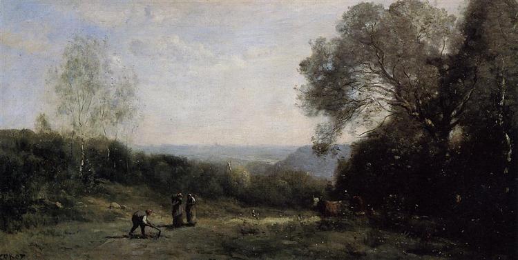 Outside Paris The Heights above Ville d'Avray, 1865 - 1870 - Jean-Baptiste Camille Corot