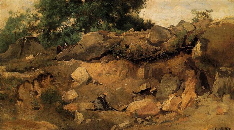 Quarry of the Chaise Marie at Fontainebleau, c.1830 - c.1835 - Camille Corot