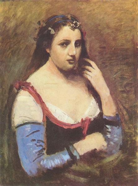Женщина с ромашками, 1868 - 1870 - Камиль Коро