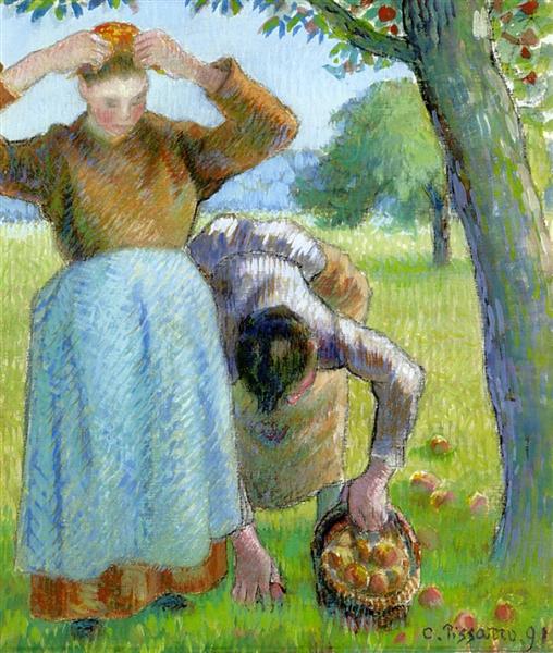 Apple Gatherers, 1891 - Камиль Писсарро