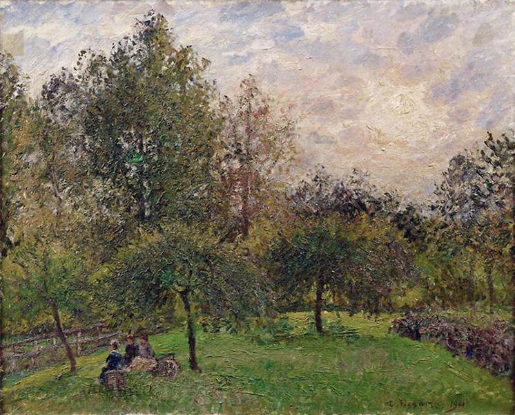 Apple Trees and Poplars in the Setting Sun, 1901 - Камиль Писсарро