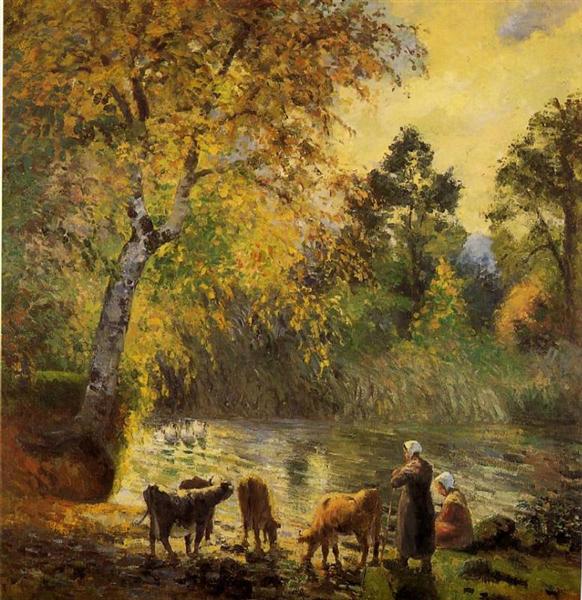 Autumn, Montfoucault Pond, 1875 - Camille Pissarro