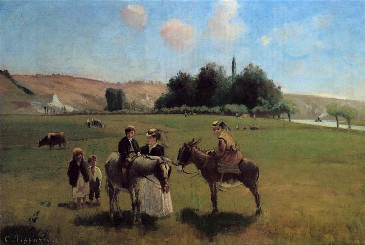 Donkey Ride at La Roche-Guyon, 1864 - 1865 - Камиль Писсарро