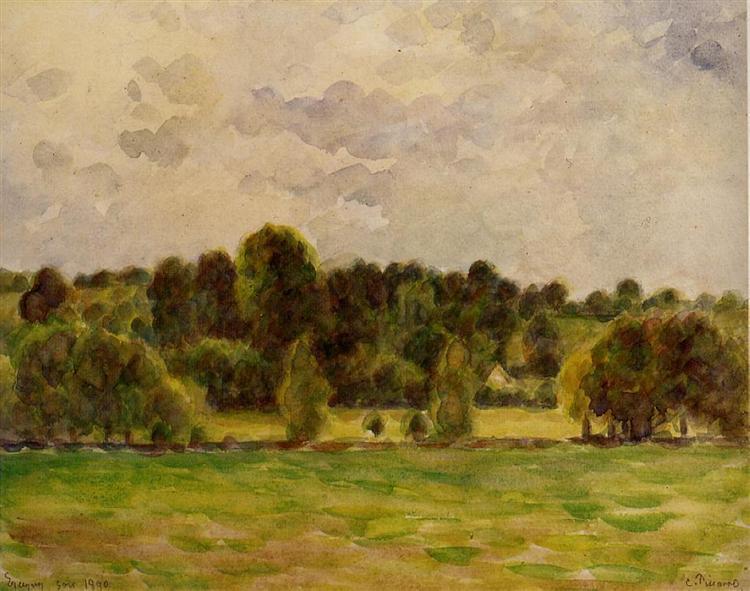 Eragny, Twilight, 1890 - Камиль Писсарро