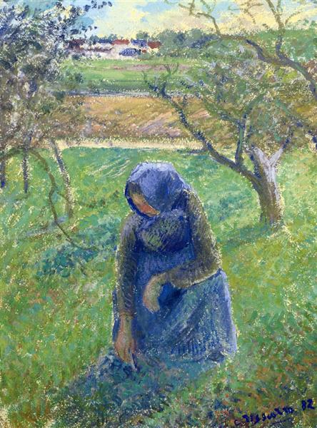 Gathering Herbs, 1882 - Camille Pissarro
