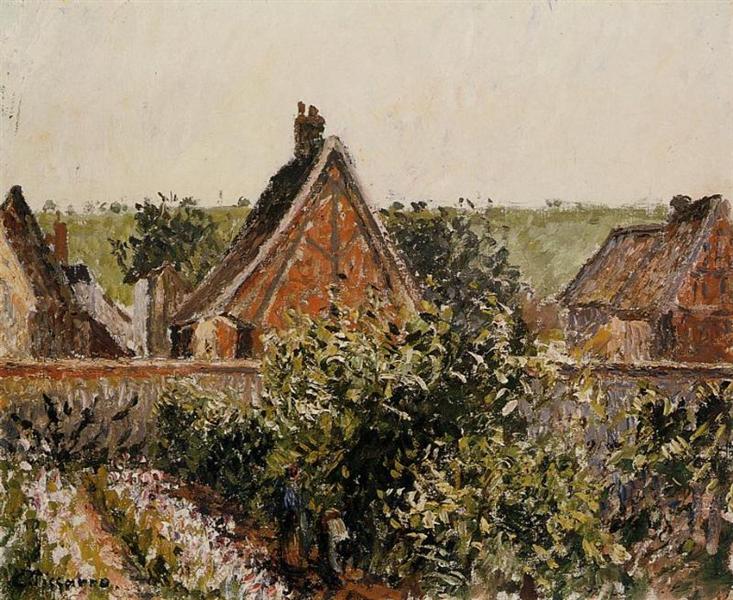 Harvest in the Orchard, Eragny, c.1899 - Камиль Писсарро