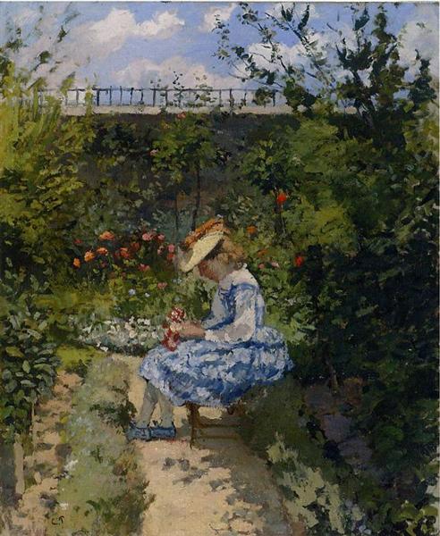 Jeanne in the Garden, Pontoise - 卡米耶·畢沙羅
