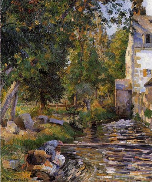 Laundry and Mill at Osny, 1884 - Camille Pissarro