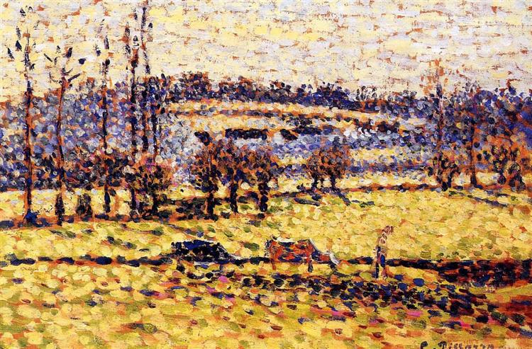 Meadow at Bazincourt, c.1886 - Camille Pissarro