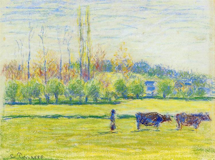 Near Eragny, c.1887 - Каміль Піссарро