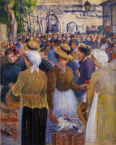 Poultry Market at Gisors, 1889 - Каміль Піссарро