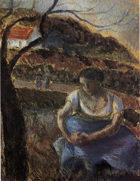 Seated Peasant Woman, c.1880 - Каміль Піссарро