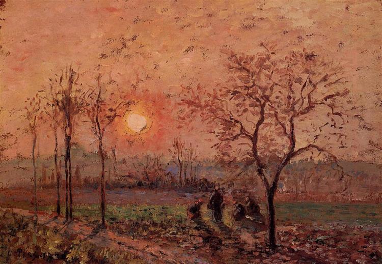 Sunset, 1872 - Камиль Писсарро