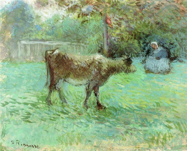 The Cowherd, c.1883 - c.1888 - Камиль Писсарро