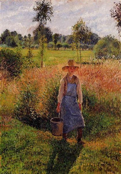 The Gardener, Afternoon Sun, Eragny, 1899 - Камиль Писсарро