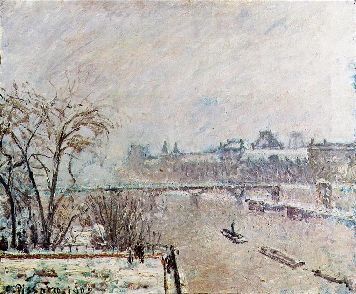The Seine Viewed from the Pont Neuf, Winter, 1902 - Камиль Писсарро