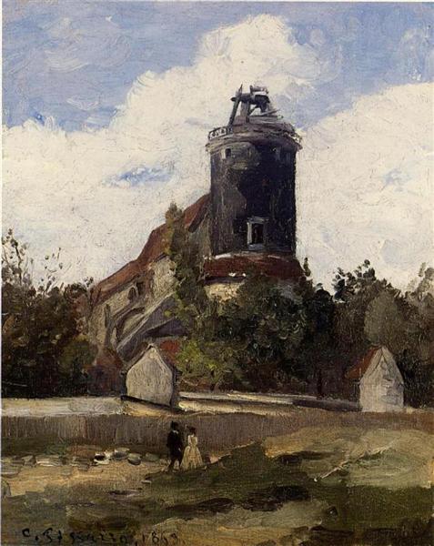 The Telegraph Tower at Montmartre, 1863 - Камиль Писсарро