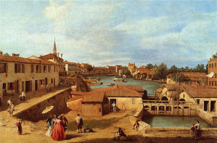 Dolo on the Brenta, 1728 - Каналетто