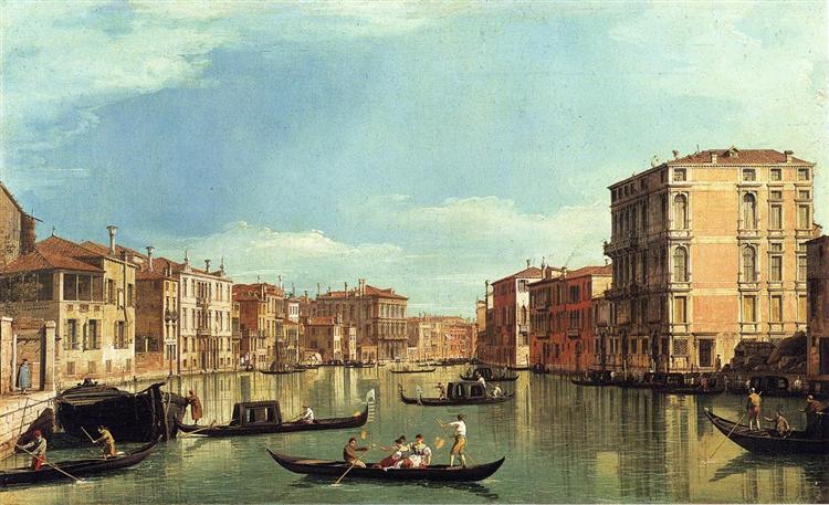 Grand Canal Between the Palazzo Bembo and the Palazzo Vendramin - 加纳莱托