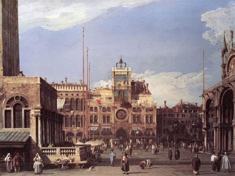 Piazza San Marco, the Clocktower, 1730 - Giovanni Antonio Canal