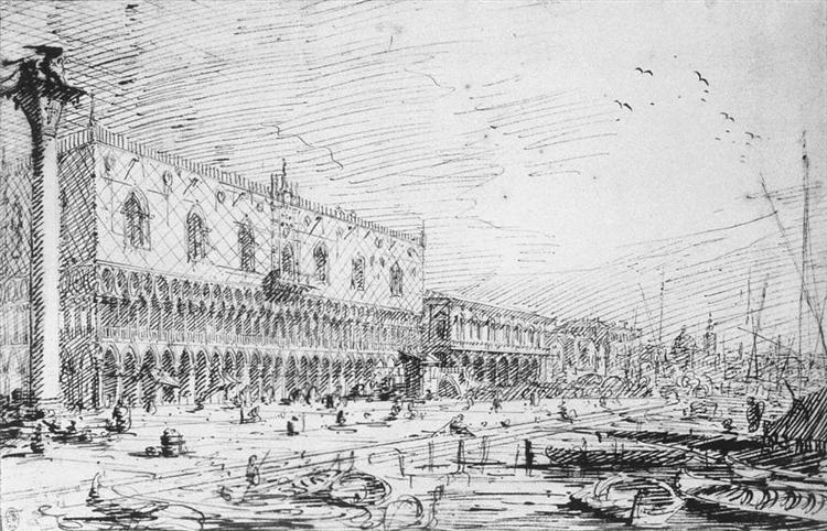 Venice: Riva degli Schiavoni, c.1732 - Каналетто