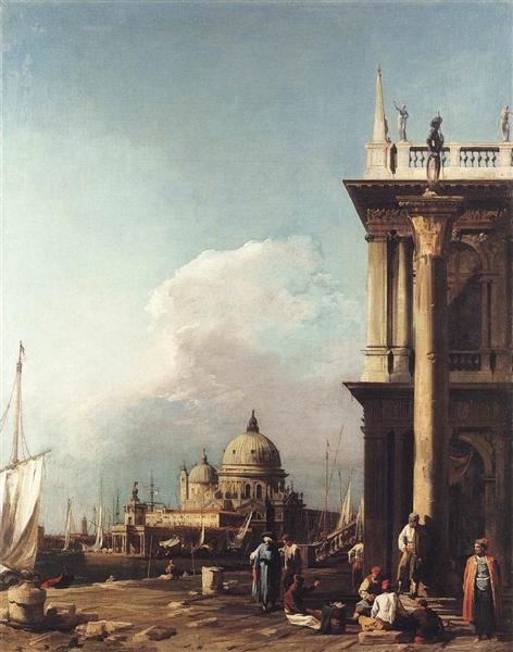 Venice,  The Piazzetta Looking South west towards Santa Maria della Salute, c.1727 - 加纳莱托