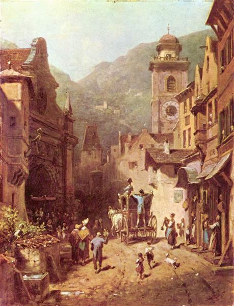 The visit of the father, c.1870 - Carl Spitzweg