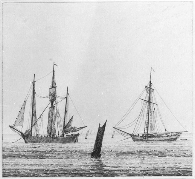 Sea with ships, c.1826 - Caspar David Friedrich