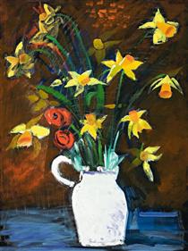 Daffodils in a White Vase - Charles Blackman