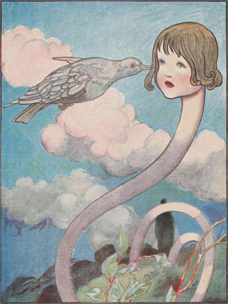 A large pigeon had flown into her face, 1907 - Чарльз Робінсон