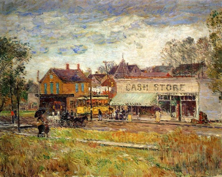 End of the Trolley Line, Oak Park, Illinois, 1893 - Childe Hassam