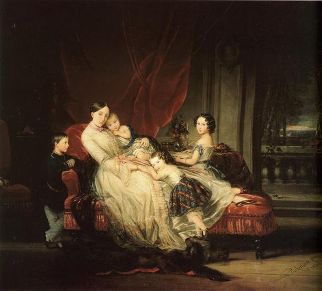 Grand Duchess Maria Nikolaevna with Her Children, 1849 - Кристина Робертсон