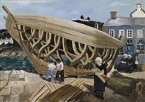 Building the Boat, Tréboul - Christopher Wood