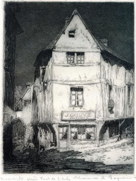 Moonlight Street, Pont-de-l'Arche, 1908 - Clarence Gagnon