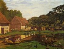A Farmyard in Normandy - Claude Monet