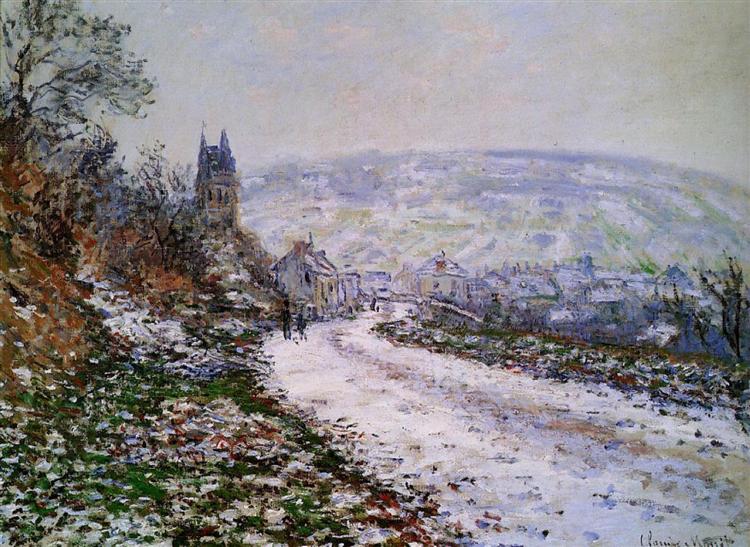 На подходе к деревне Ветёй, зима, 1879 - Клод Моне