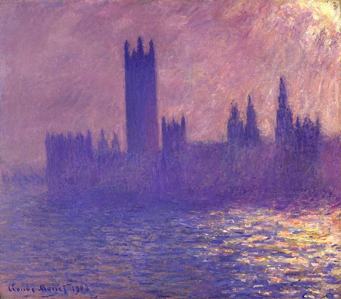 Houses of Parlilament, Sunlight Effect, 1900 - 1901 - Claude Monet