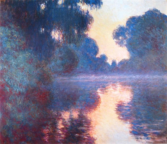 Misty Morning on the Seine in Bue, 1897 - 莫內