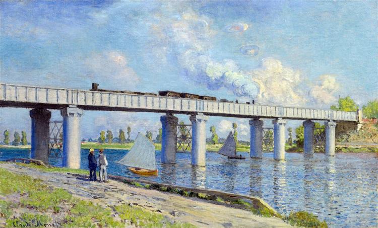 Le pont de chemin der fer à Argenteuil, 1873 - Claude Monet