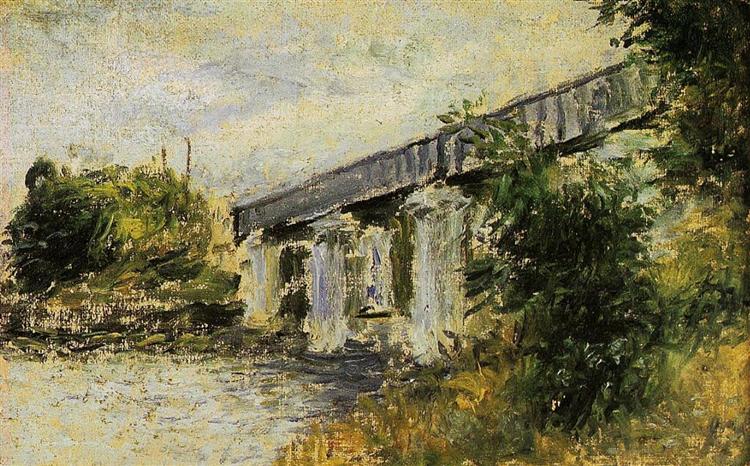 Железнодорожный мост в Аржантёе, 1874 - Клод Моне