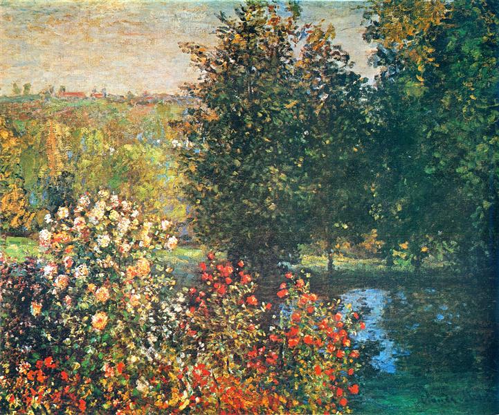 Roses in the Hoshede`s Garden at Montregon, 1876 - 莫內