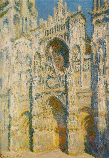 Rouen Cathedral, the Portal and the Tower d`Allban on the Sun, 1894 - 莫內