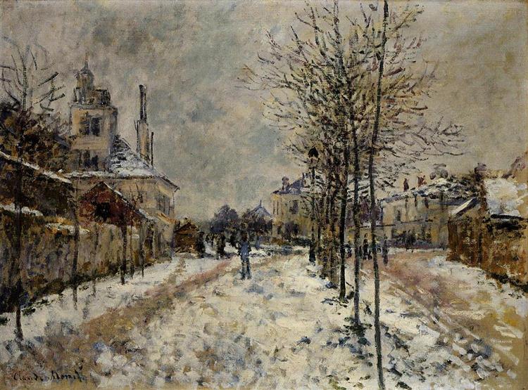 Snow Effect, The Boulevard de Pontoise at Argenteuil, 1875 - Claude Monet